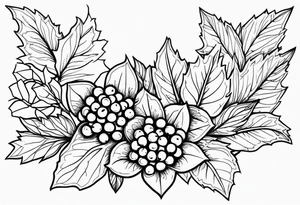 Holly berry birth flower tattoo idea