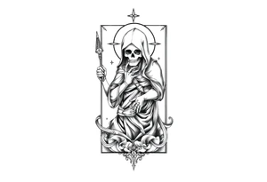 Death tarot card half sleeve tattoo idea