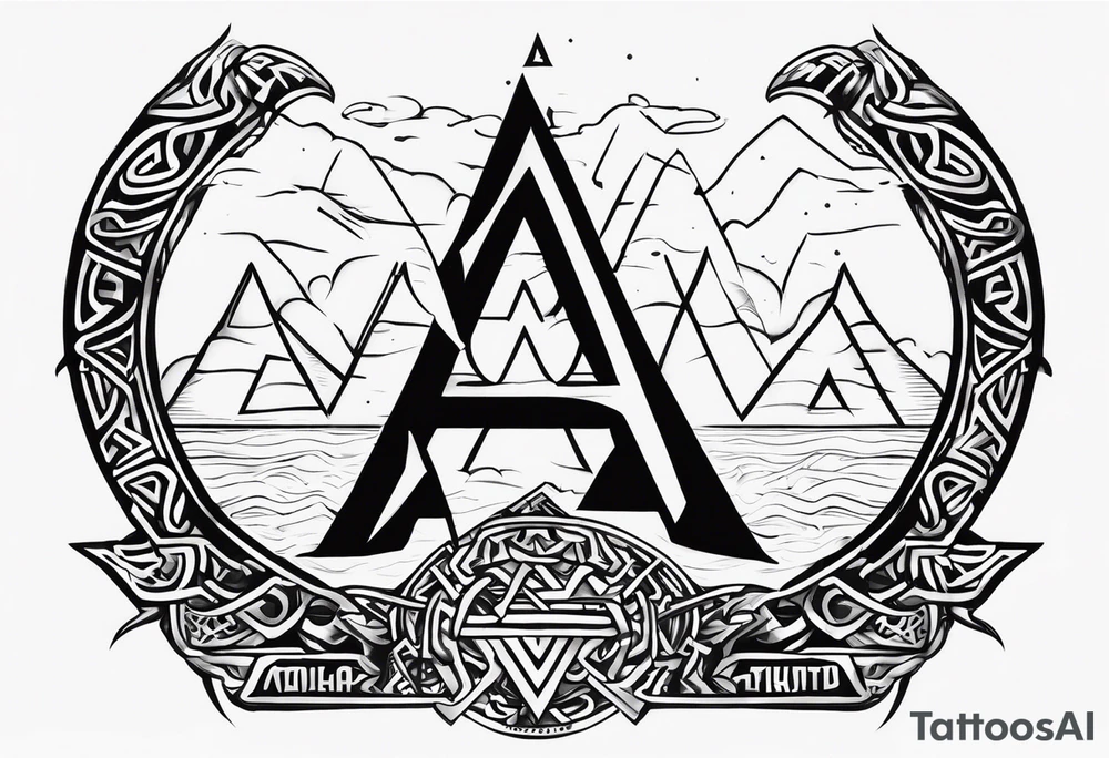 Valhalla 
valknut sword axe tattoo idea