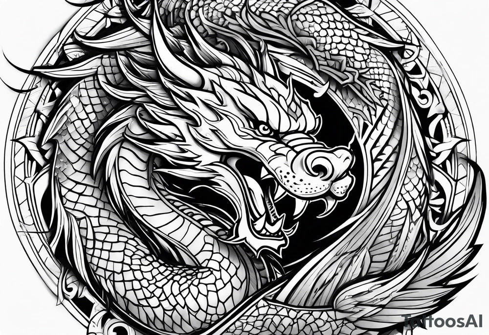 Dragón chino tattoo idea