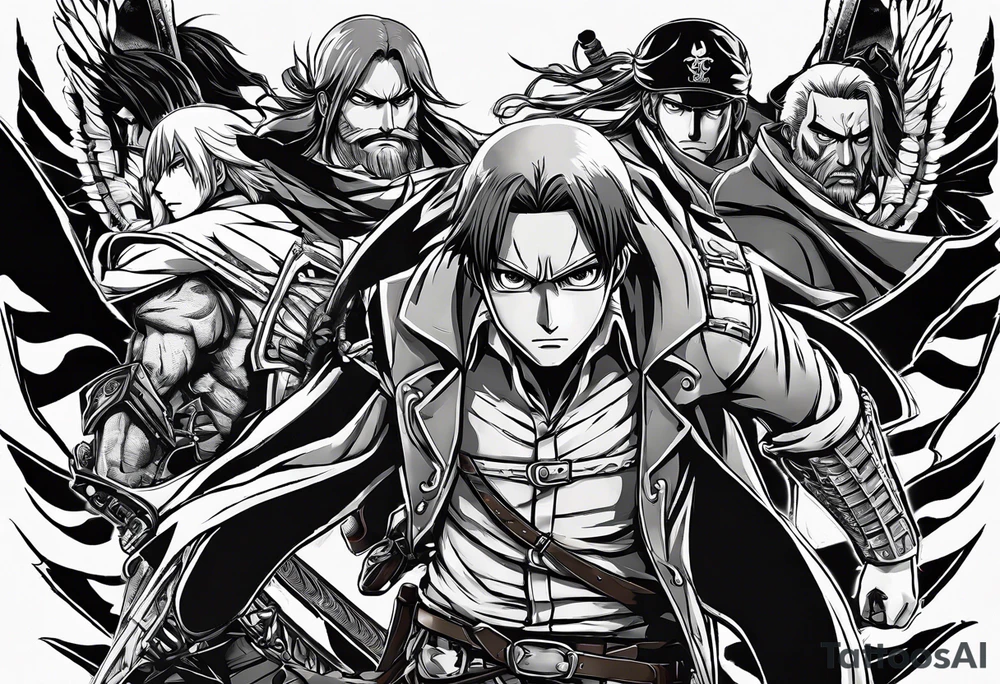 attack on titan animetry style with odm gear tattoo idea