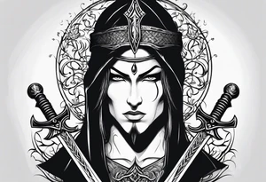 Only one Thin sword downward tattoo idea