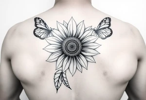 Sunflower with Shari an butterflies tattoo idea
