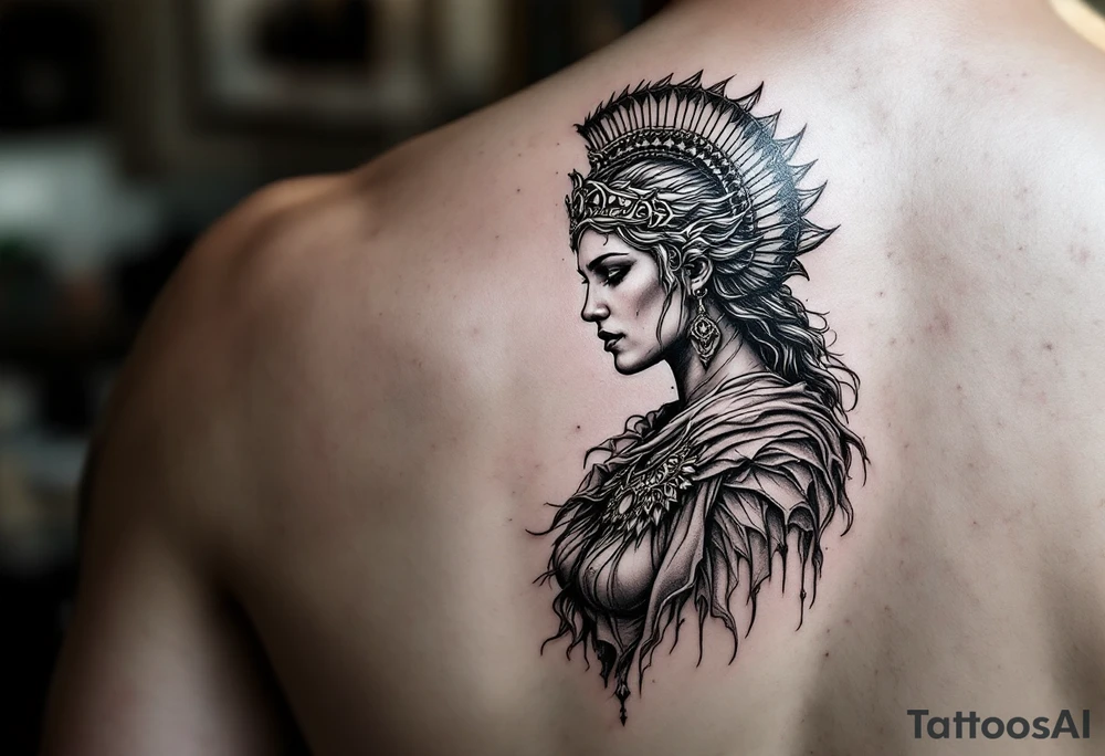 Athena goddess of war and wisdom tattoo idea