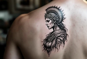 Athena goddess of war and wisdom tattoo idea