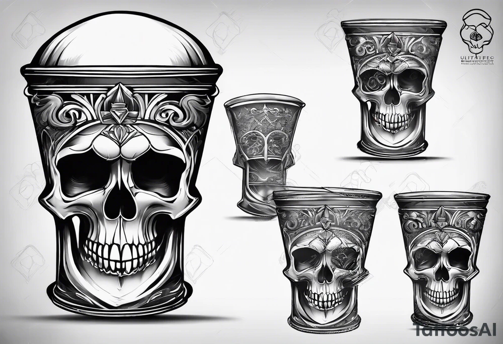 Hour glass skull on bottom tattoo idea
