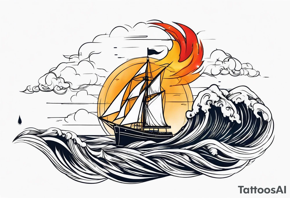 Leuchtturm 
Seil Bild 
Feuer 
Welle 
Schiff tattoo idea