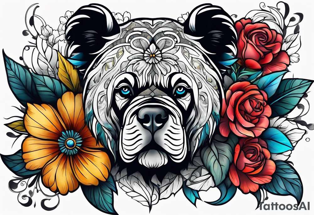 animal , flower tattoo idea