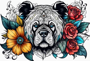 animal , flower tattoo idea