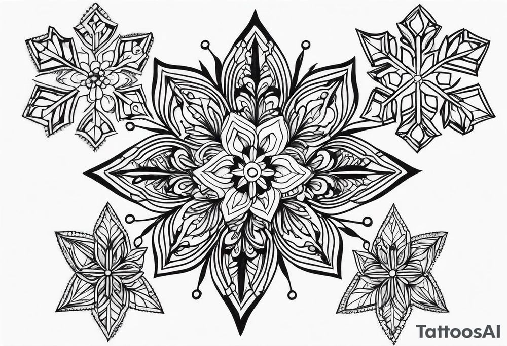 Snow flakes tattoo idea