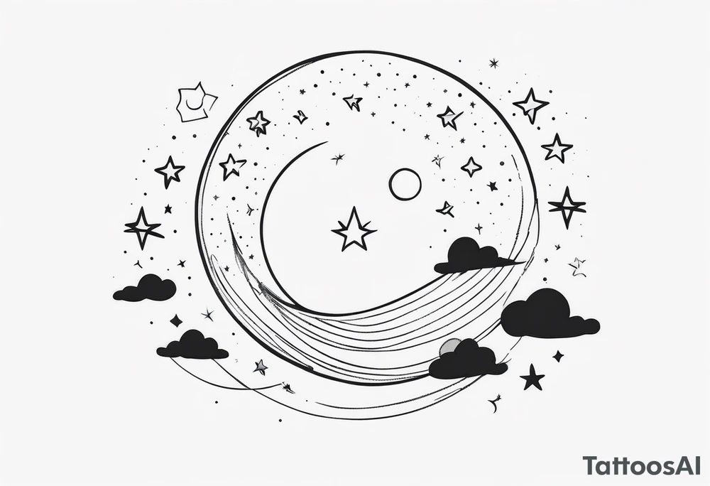 Moons and stars tattoo idea
