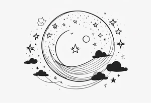 Moons and stars tattoo idea