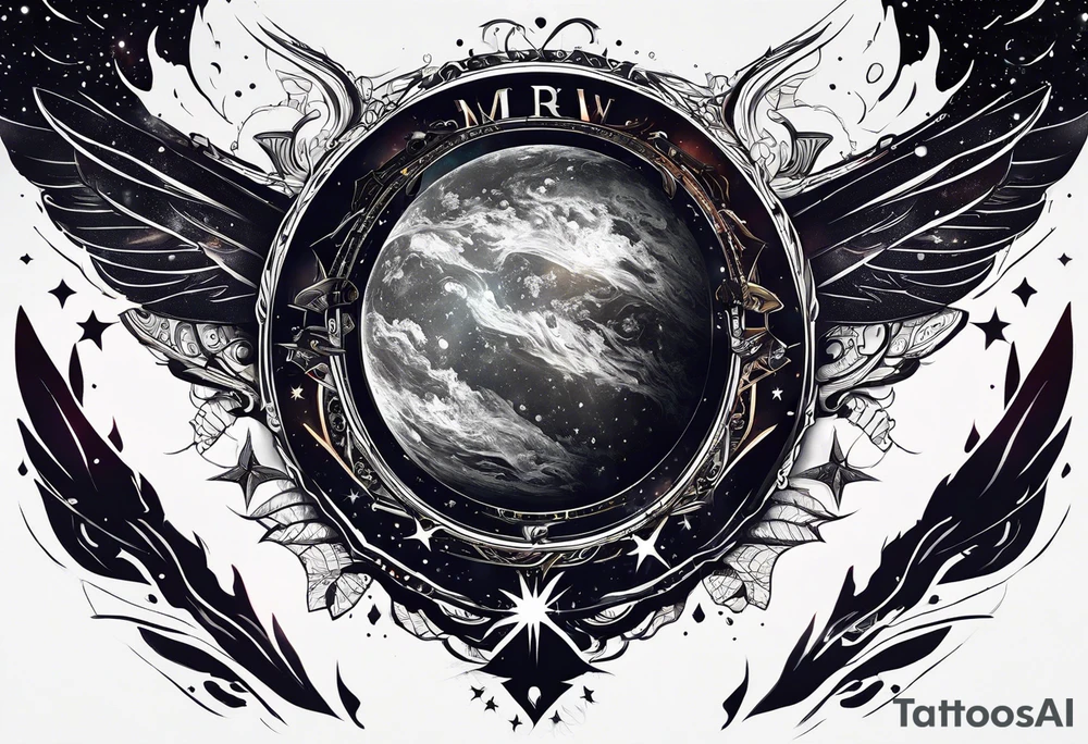 The name Drew space theme tattoo idea