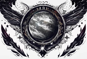 The name Drew space theme tattoo idea