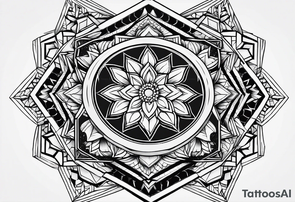 hexagon pattern black tattoo idea