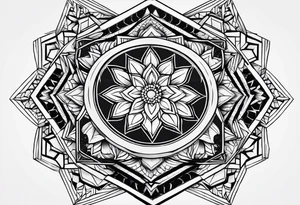 hexagon pattern black tattoo idea