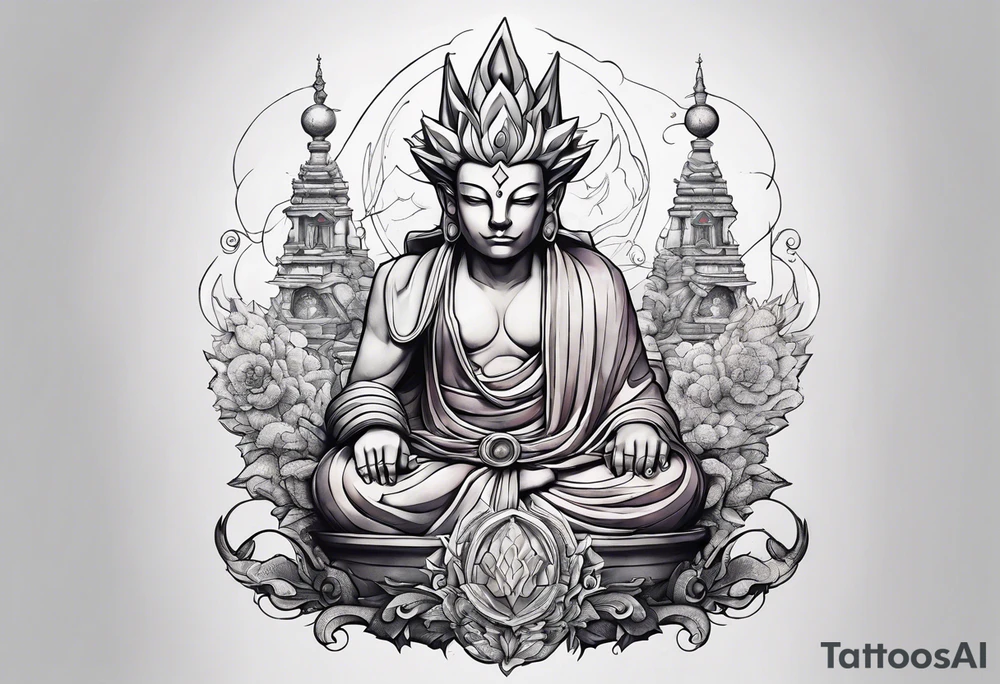 Alakazam statue tattoo idea