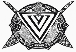 Sword shield dragon Valhalla valknut bear wolf tattoo idea