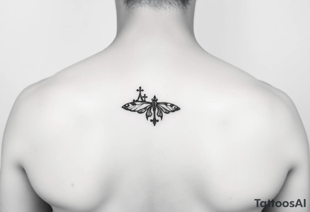 County ,realistic, small , black and white tattoo idea