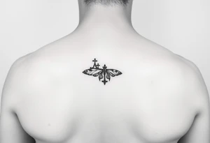County ,realistic, small , black and white tattoo idea