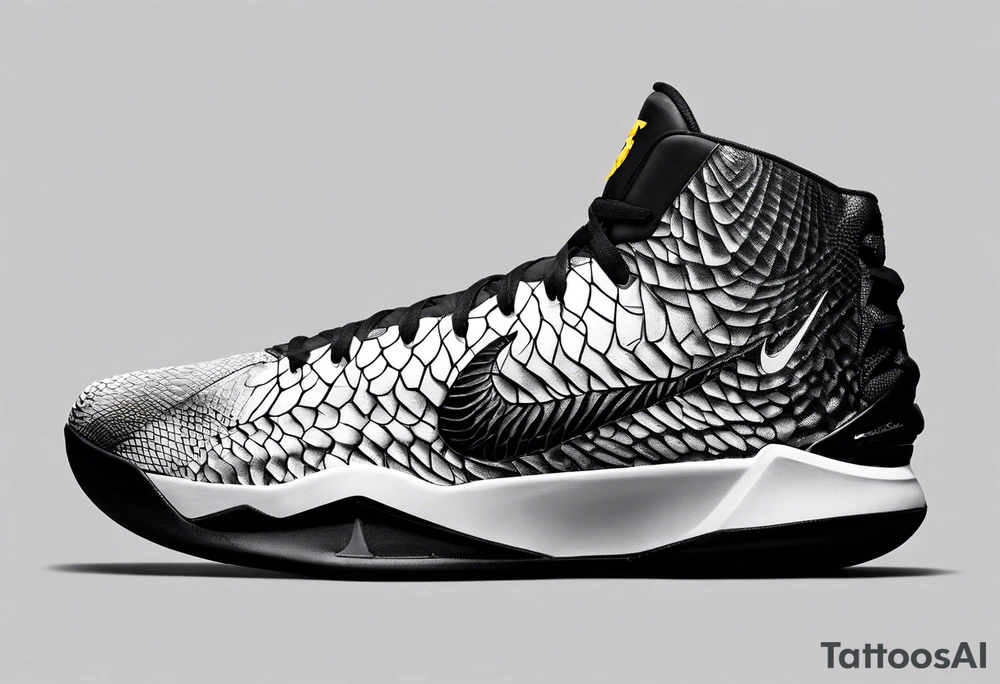 Kobe Bryant nike logo made with geometrical snake scales tattoo idea