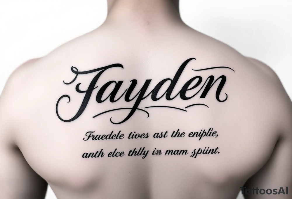 Give me a forearm tattoo with the name Jayden and add a powerful quote about the importance of family tattoo idea