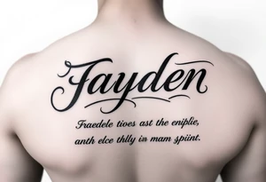 Give me a forearm tattoo with the name Jayden and add a powerful quote about the importance of family tattoo idea