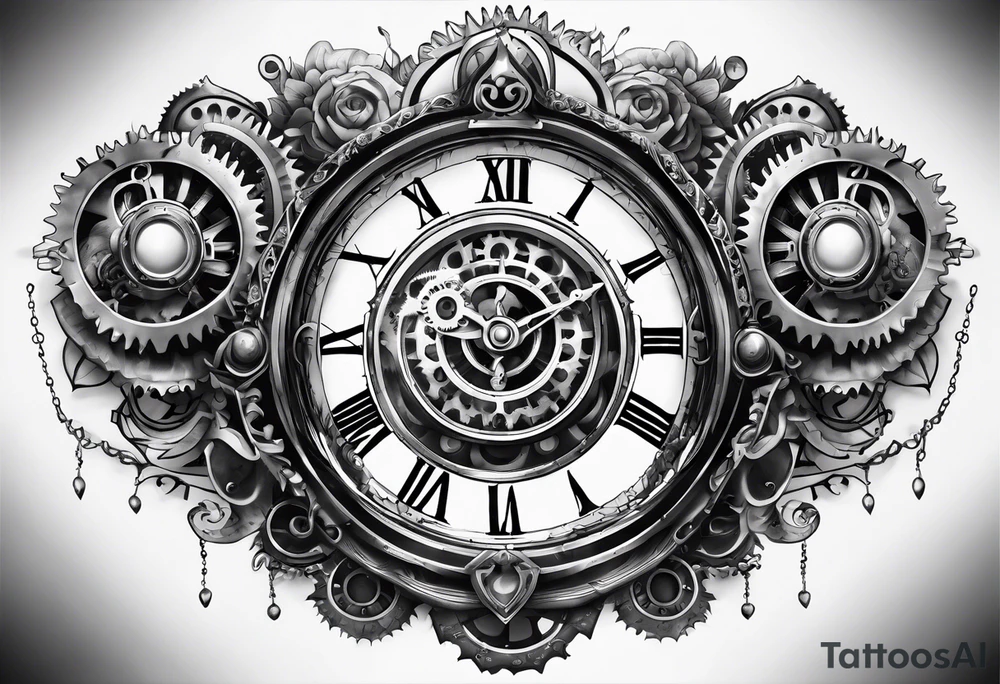 Steampunk clockwork tattoo idea