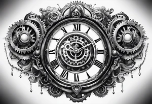 Steampunk clockwork tattoo idea