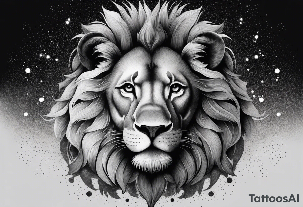 Lion with 3 small lions tattoo idea
