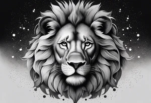 Lion with 3 small lions tattoo idea