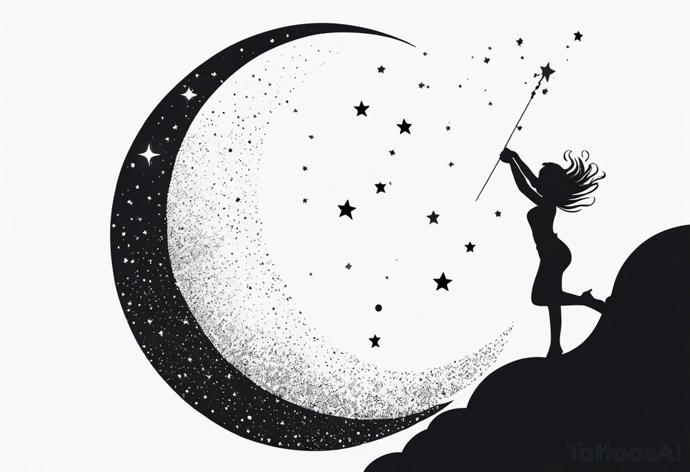 Moon and Fairy Dust tattoo idea