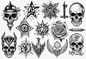 Different old-school-style tattoos tattoo idea