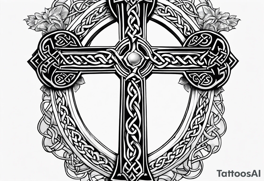 A stone Celtic cross tattoo idea