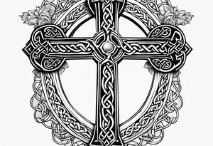 A stone Celtic cross tattoo idea