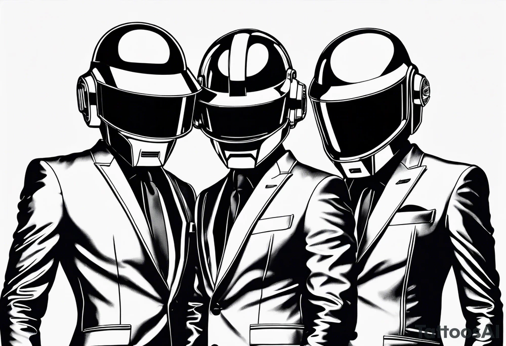 daft punk band from top to bottom tattoo idea