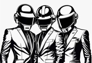 daft punk band from top to bottom tattoo idea