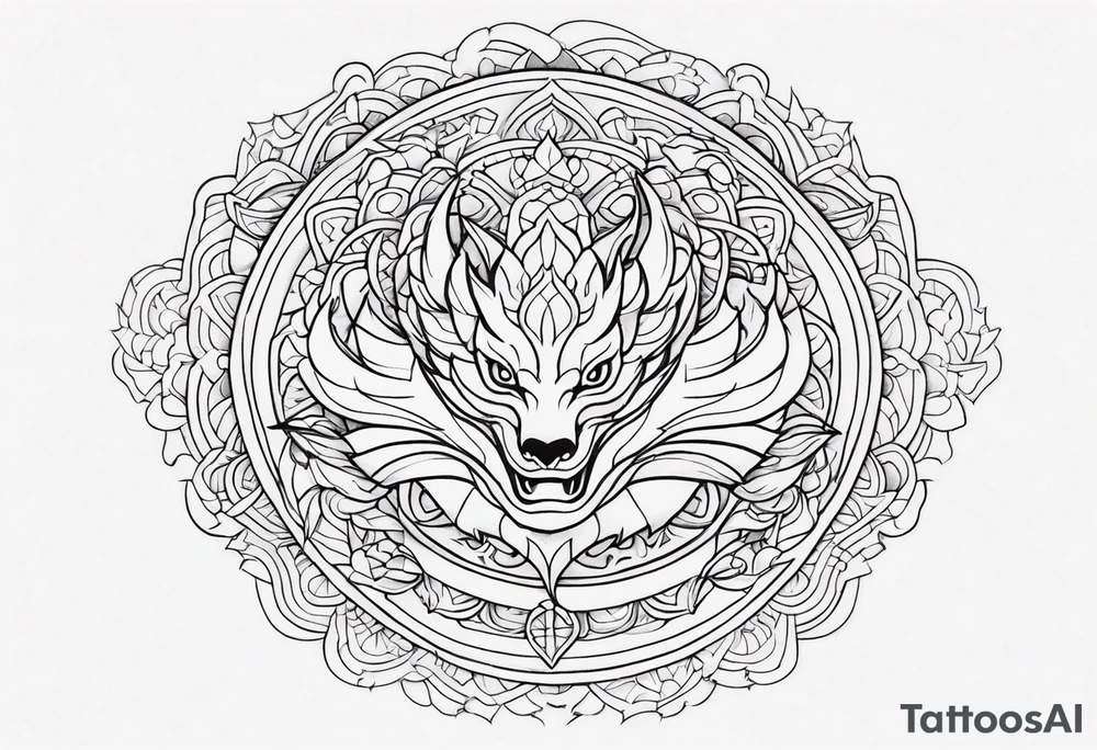 Dragon outside Mandala tattoo idea