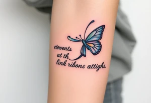 ethereal butterfly with flowing silk ribbons in moonlight tattoo idea
