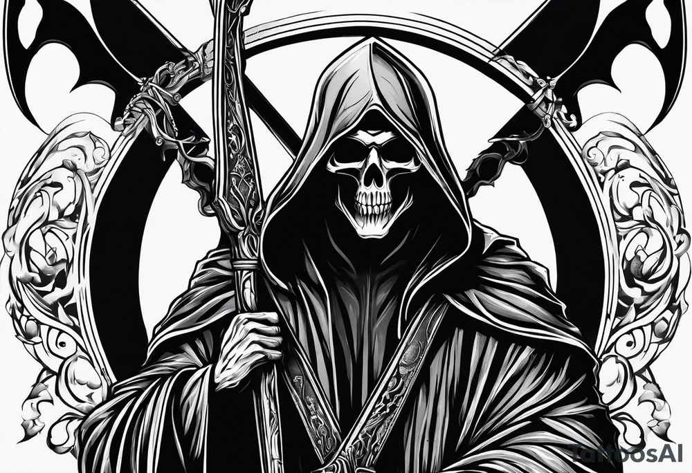 grim reaper with numbers 426 tattoo idea