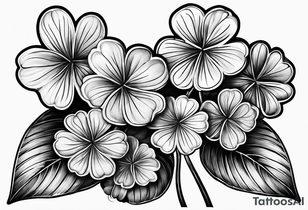 one small single three leaf clover tattoo idea