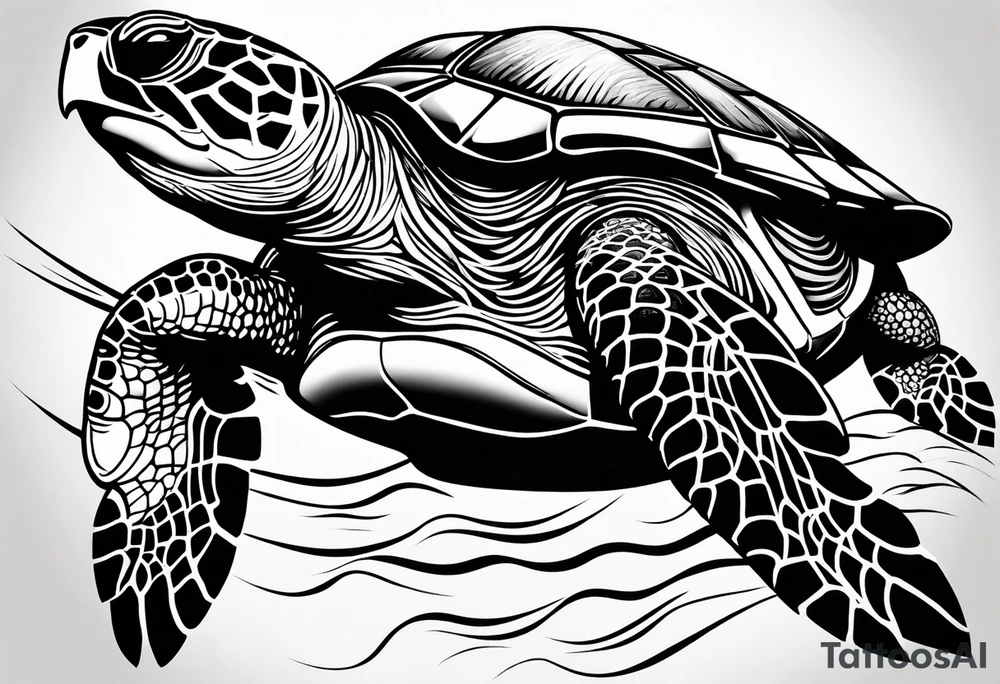 Hawaiian sea turtle tattoo idea