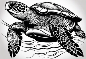 Hawaiian sea turtle tattoo idea