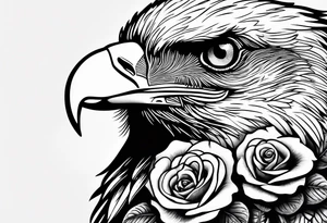 American eagle, flag and a rose tattoo idea
