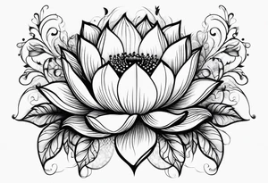 Lotus music song vine flowers tattoo idea
