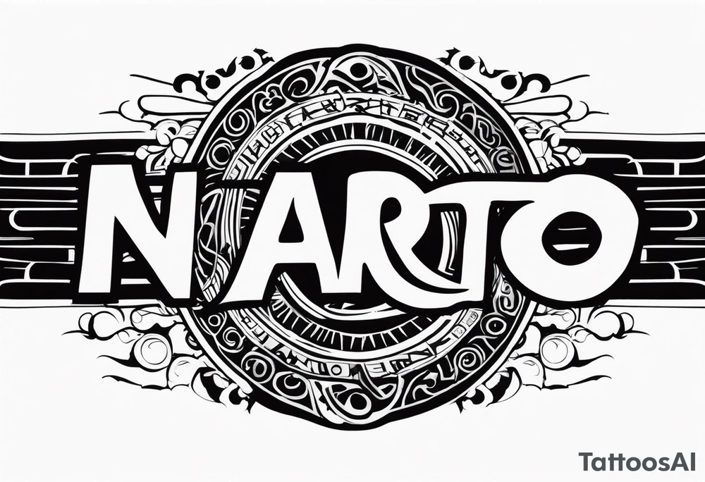 naruto headband with the letters AR in the middle tattoo idea