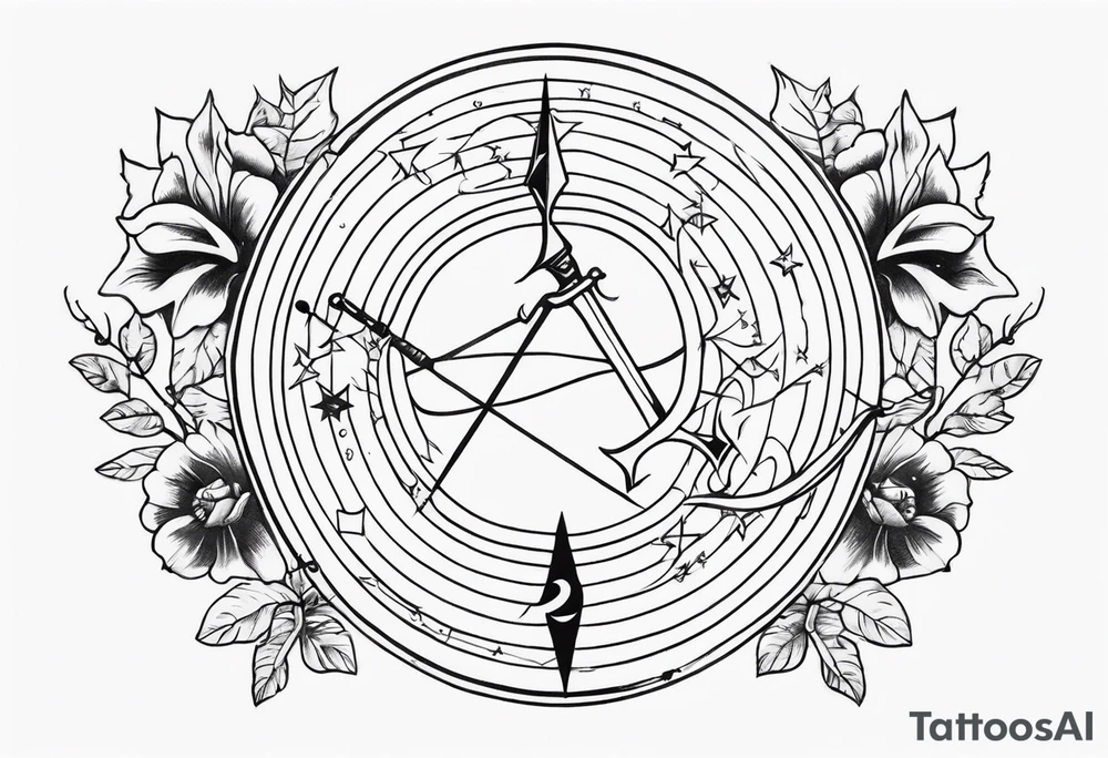 Sagittarius and cancer zodiac sign half sleeve tattoo idea