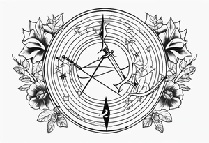 Sagittarius and cancer zodiac sign half sleeve tattoo idea