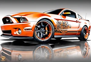 2016 ford mustang orange tattoo idea