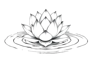 serene lotus flower emerging from sacred waters with ripples tattoo idea